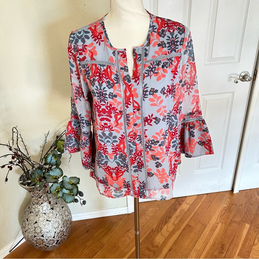 Fever Blue Floral Boho Blouse in Women’s Small